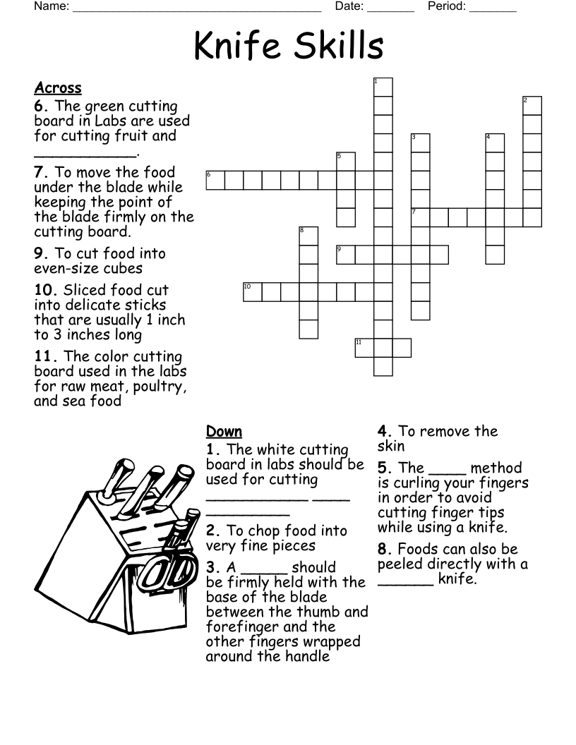 Knife Skills Word Search WordMint