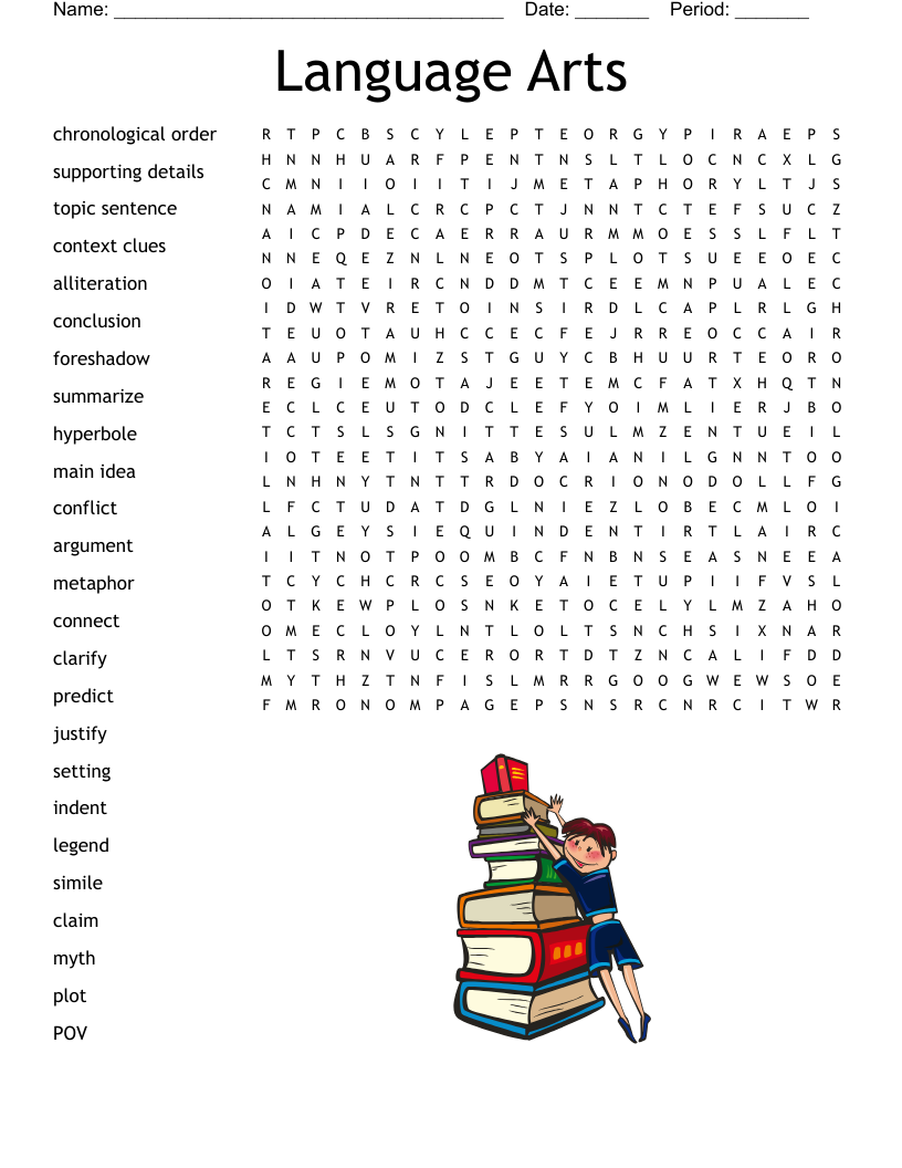 Language Arts Word Search WordMint