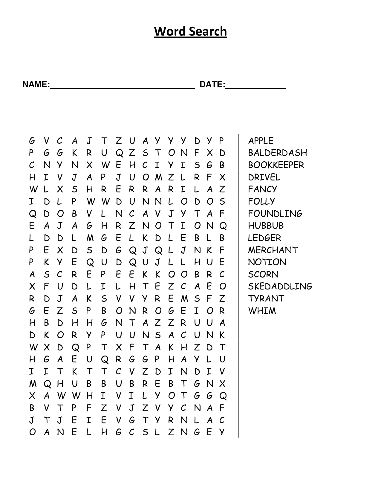 Large Print Word Finds 10 Free PDF Printables Printablee Worksheets Library