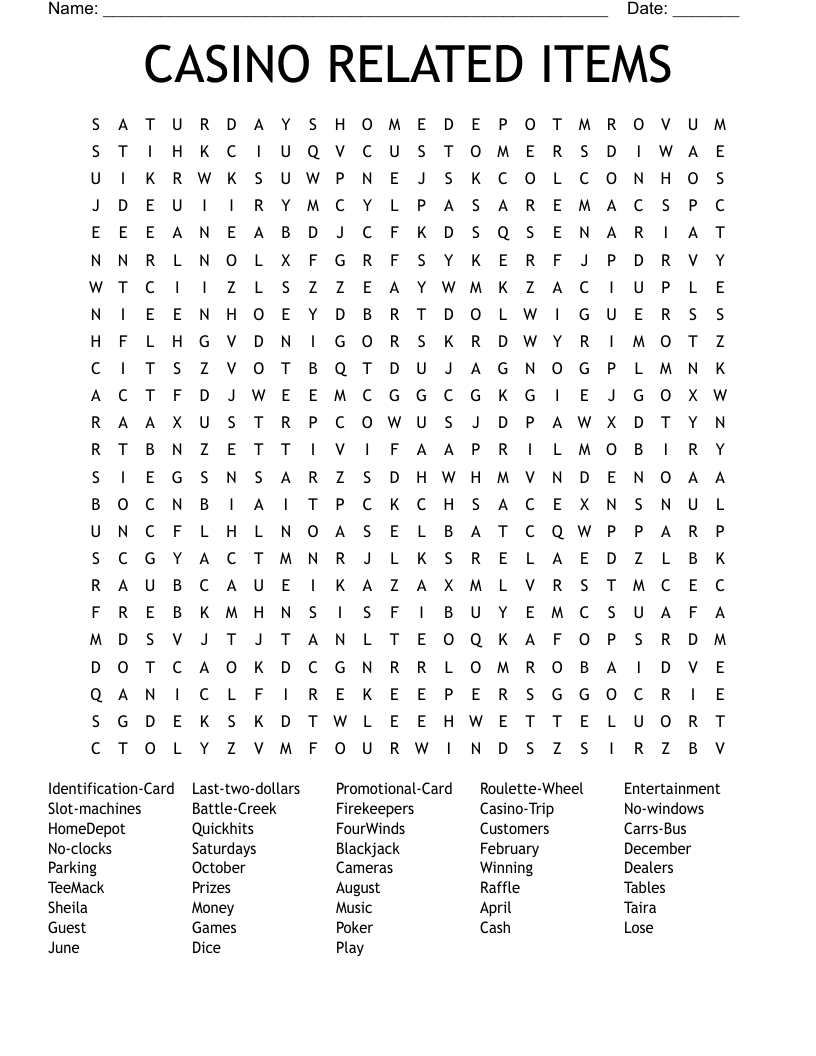 Las Vegas Fun Word Scramble WordMint