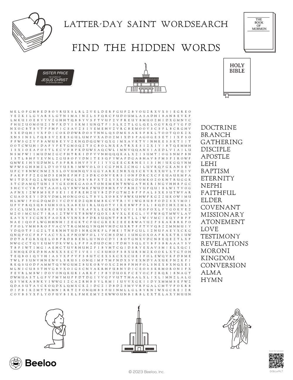Lds Word Search Printable