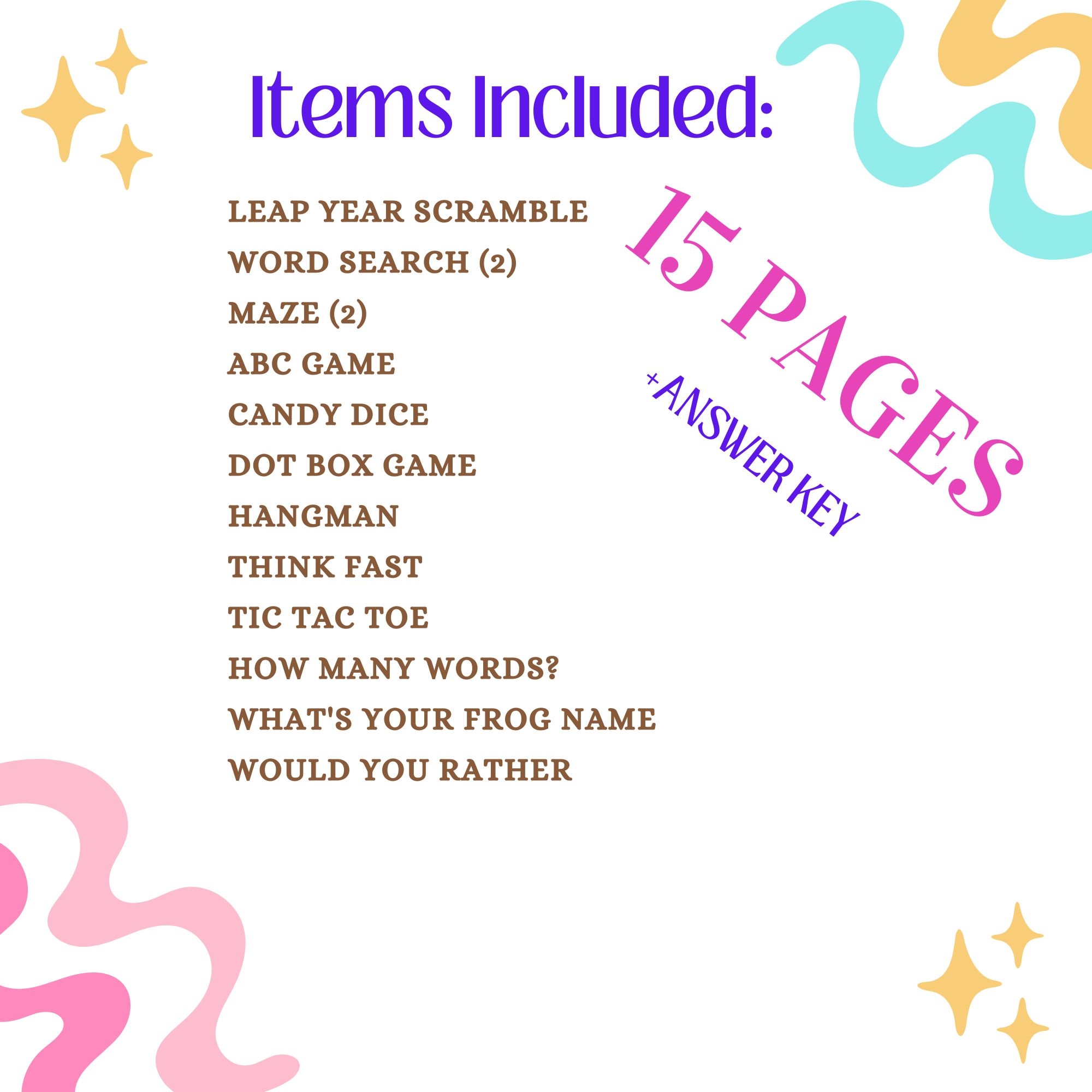 Leap Year Classroom Activities Spring Frog ABC Game Bundle Word Search Maze Teacha 