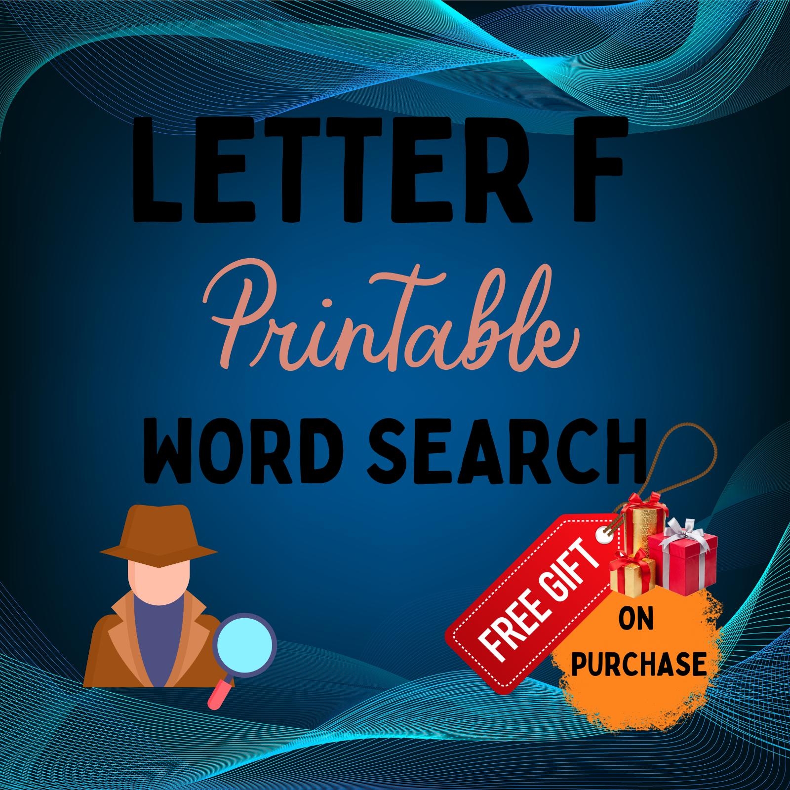 Letter F Word Search For Adults Large Print Kindle 80 Hard Puzzles PRINTABLE Etsy