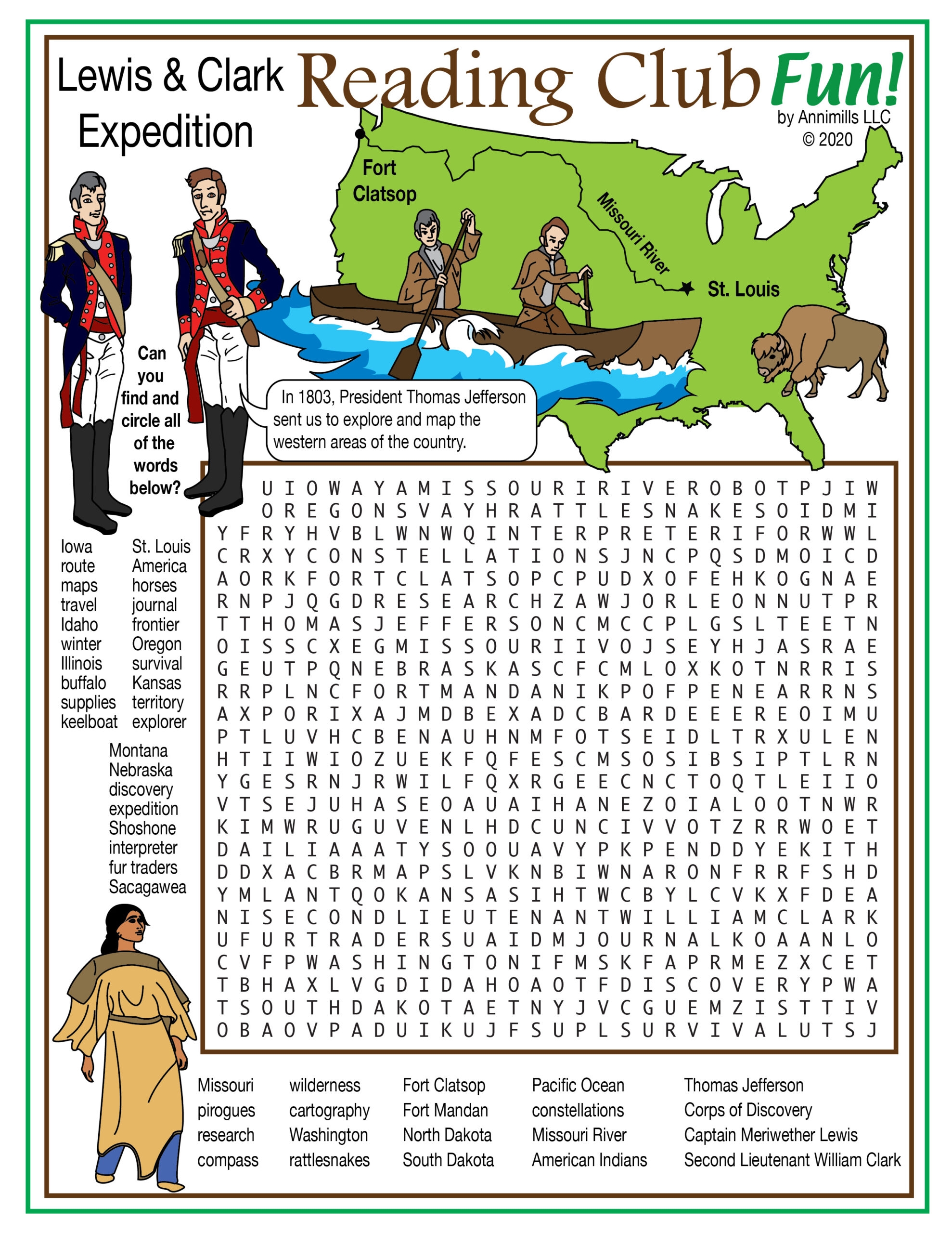 Lewis U0026 Clark United States Expedition Puzzle Activity Set Made By Teachers