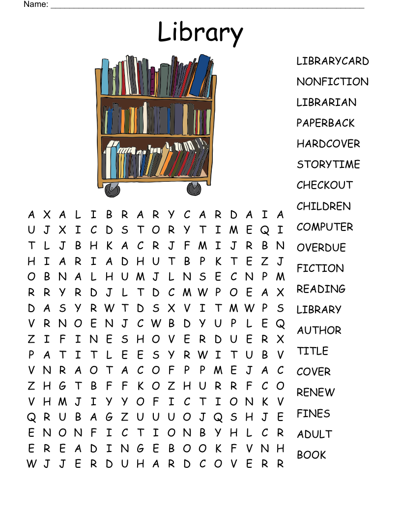 Library Word Search WordMint Library Word Search WordMint