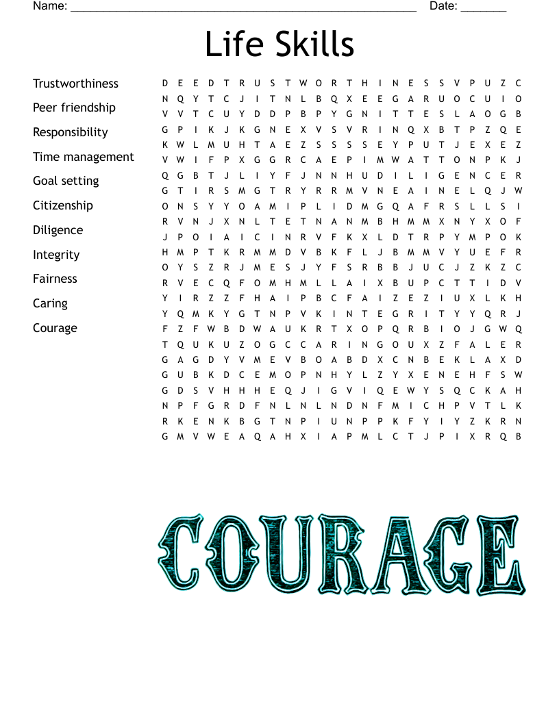 Life Skills Word Search WordMint