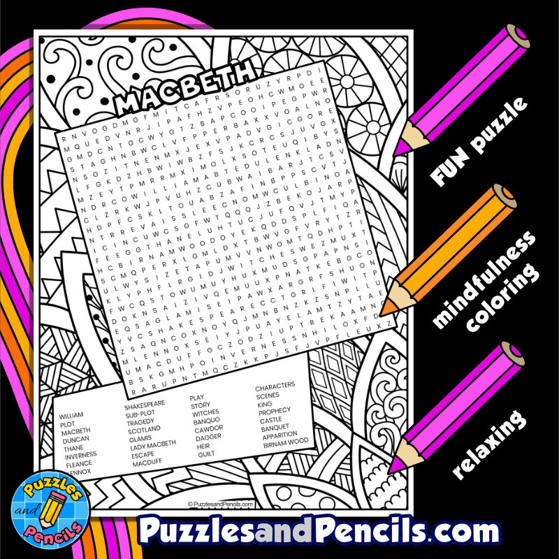 Printable Macbeth Word Search