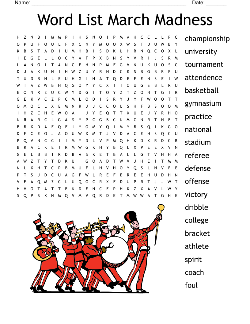 March Madness Word Search WordMint