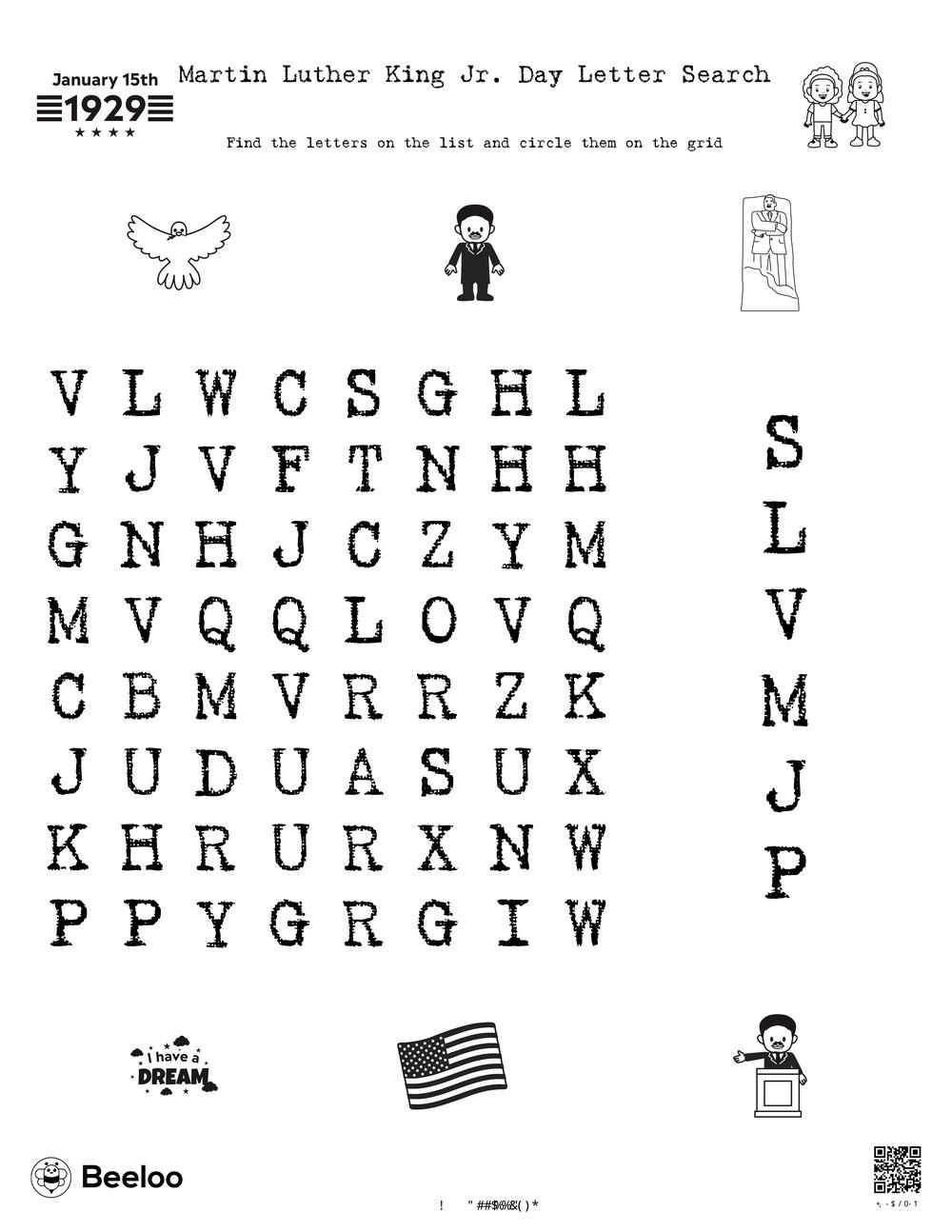 Mlk Day Word Search Printable