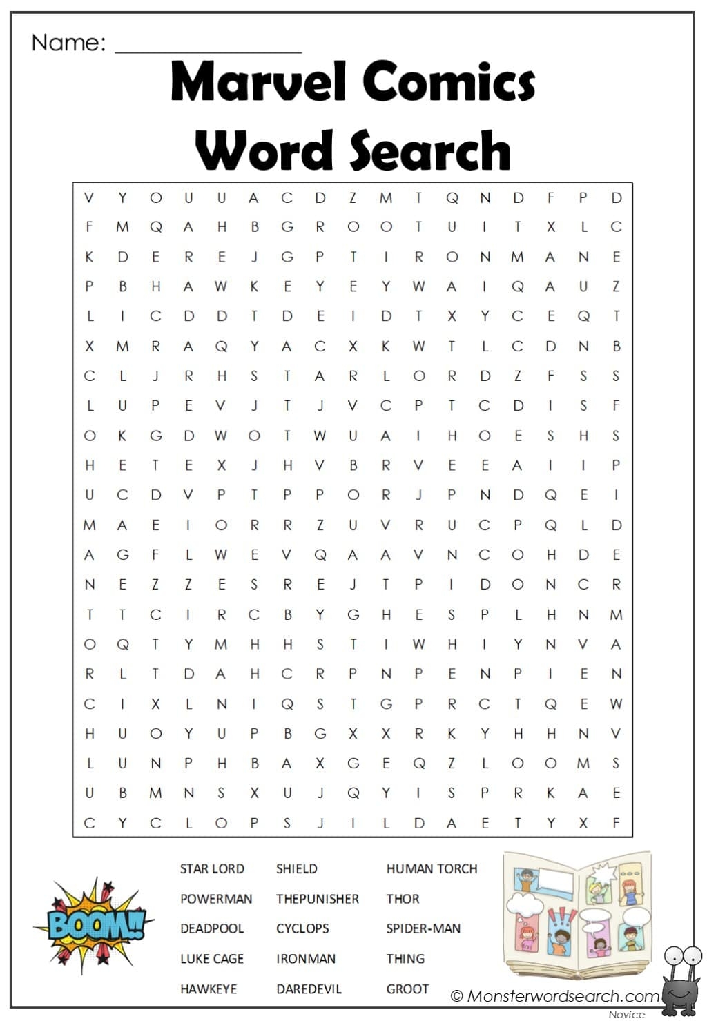 Marvel Comics Word Search 2 Monster Word Search