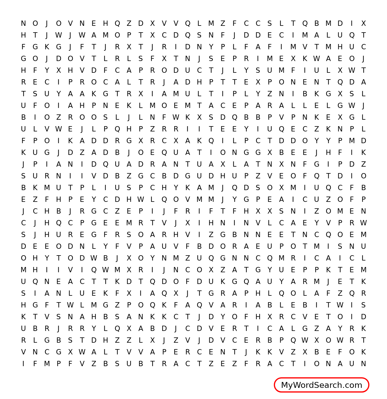 Math Vocabulary Word Search