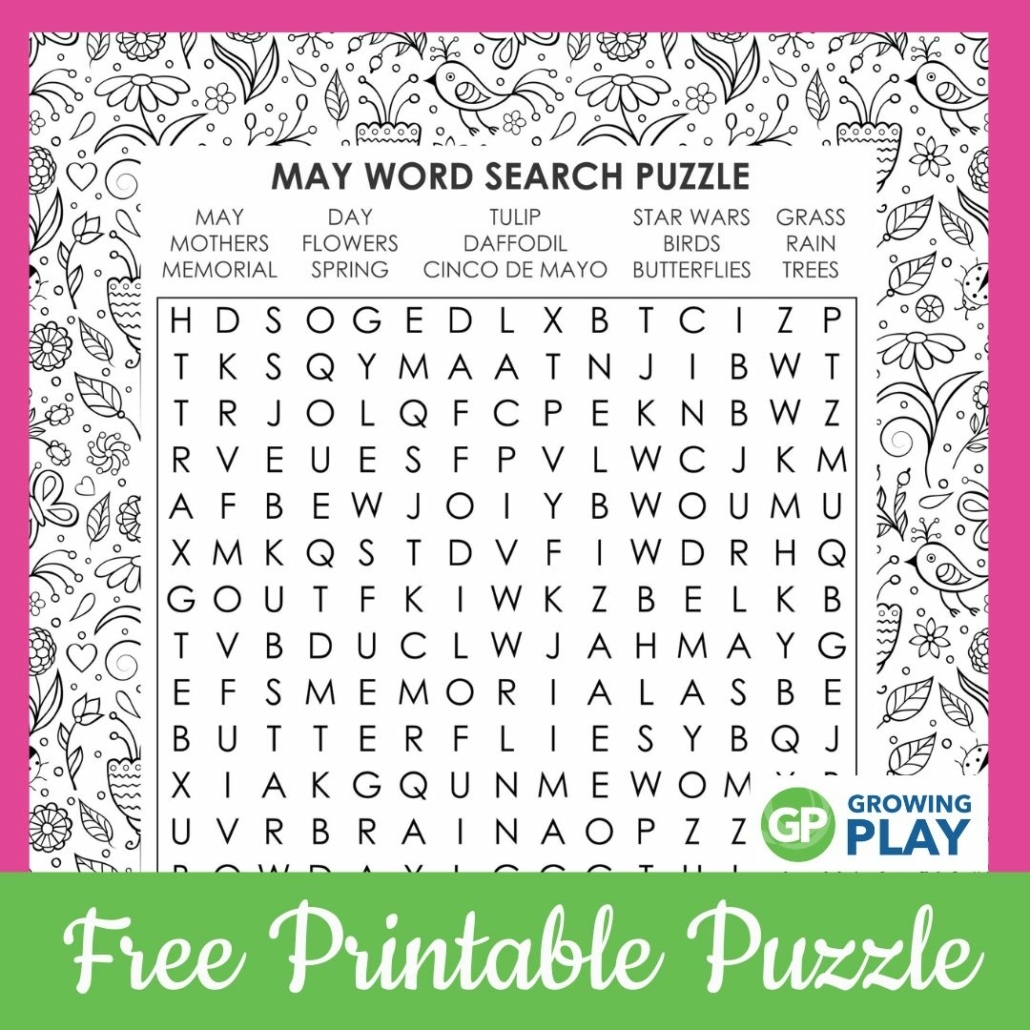 May Word Search Printable