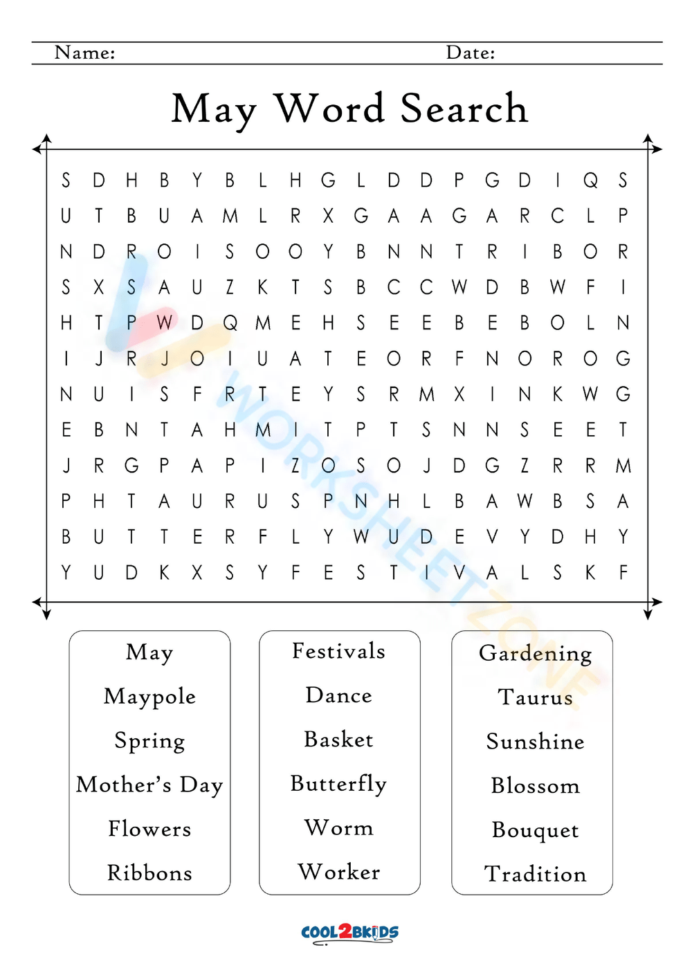 May Word Search For Kids Printable May Word Search For Kids Printable