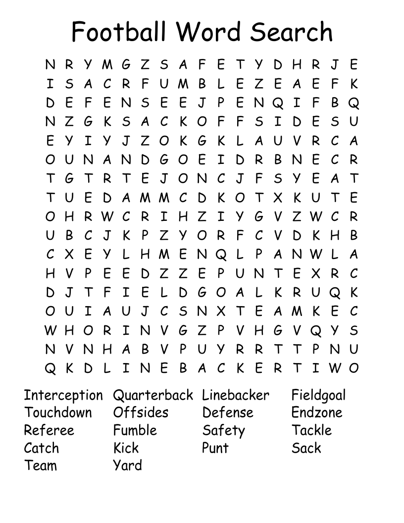 MN Vikings Word Search WordMint