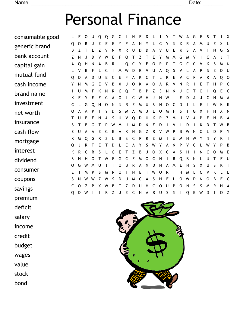 Money Management Word Search WordMint