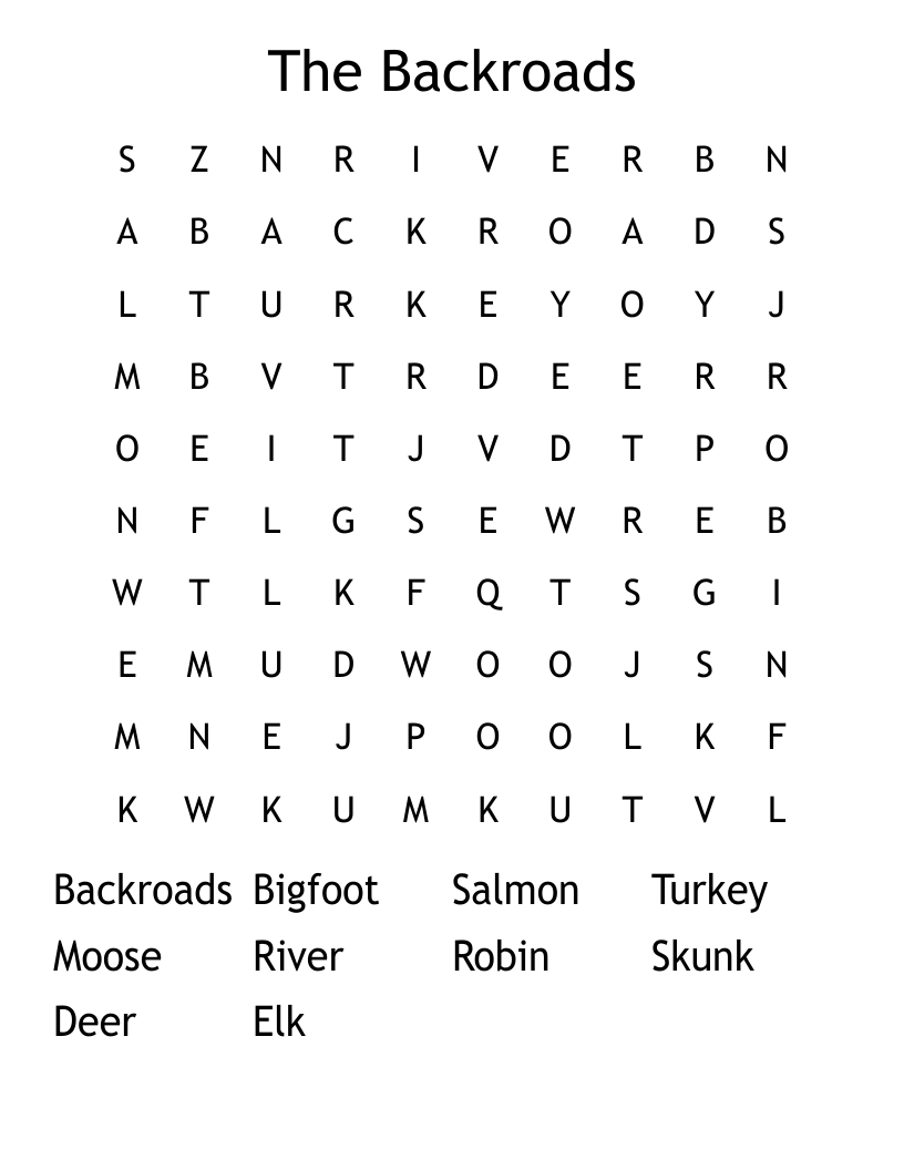 Montana Word Search WordMint