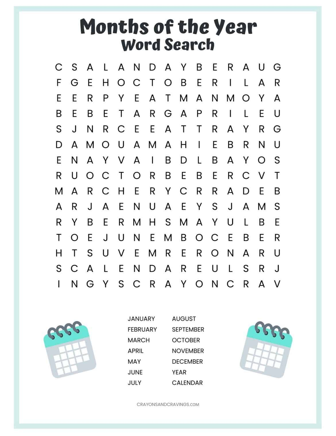 June Word Search Free Printable