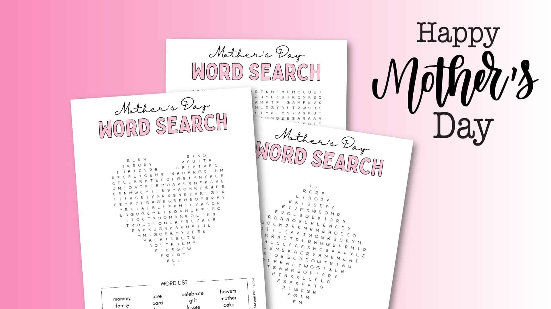 Mothers Day Word Search Free Printable