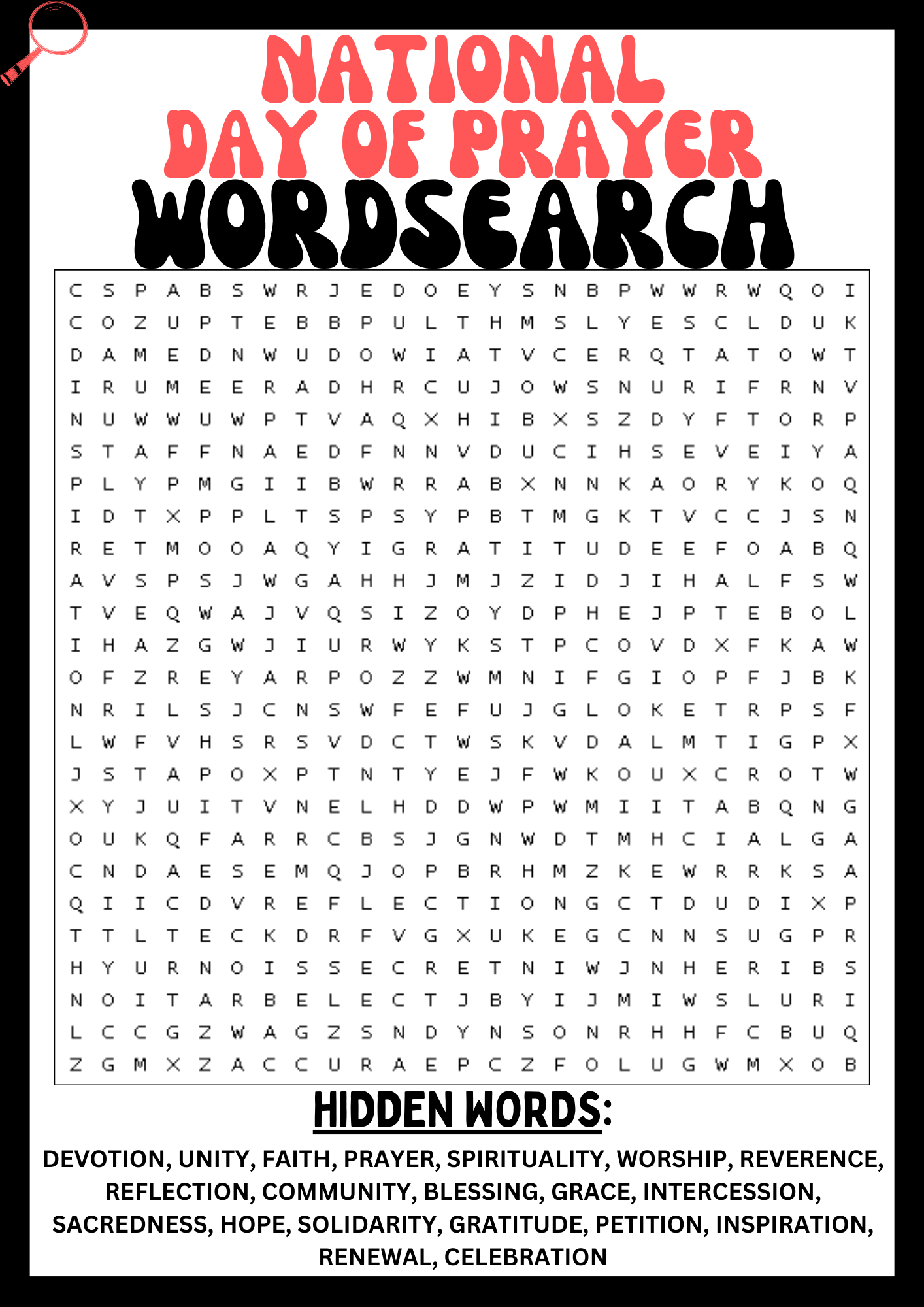 Printable Inspirational Word Search Puzzles