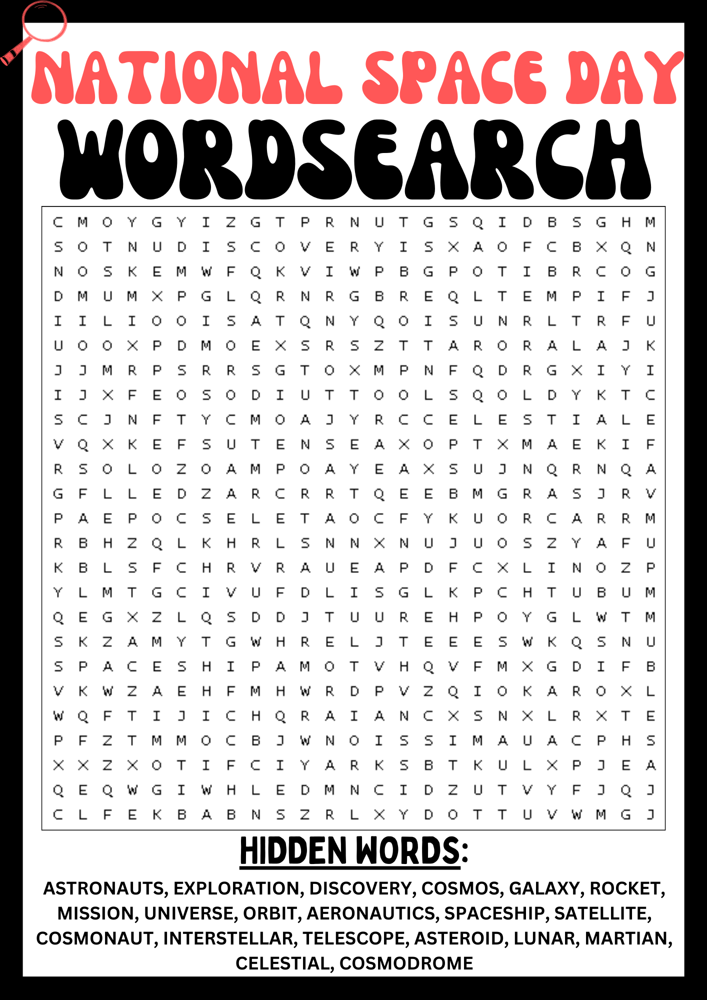Printable Word Search Discovery