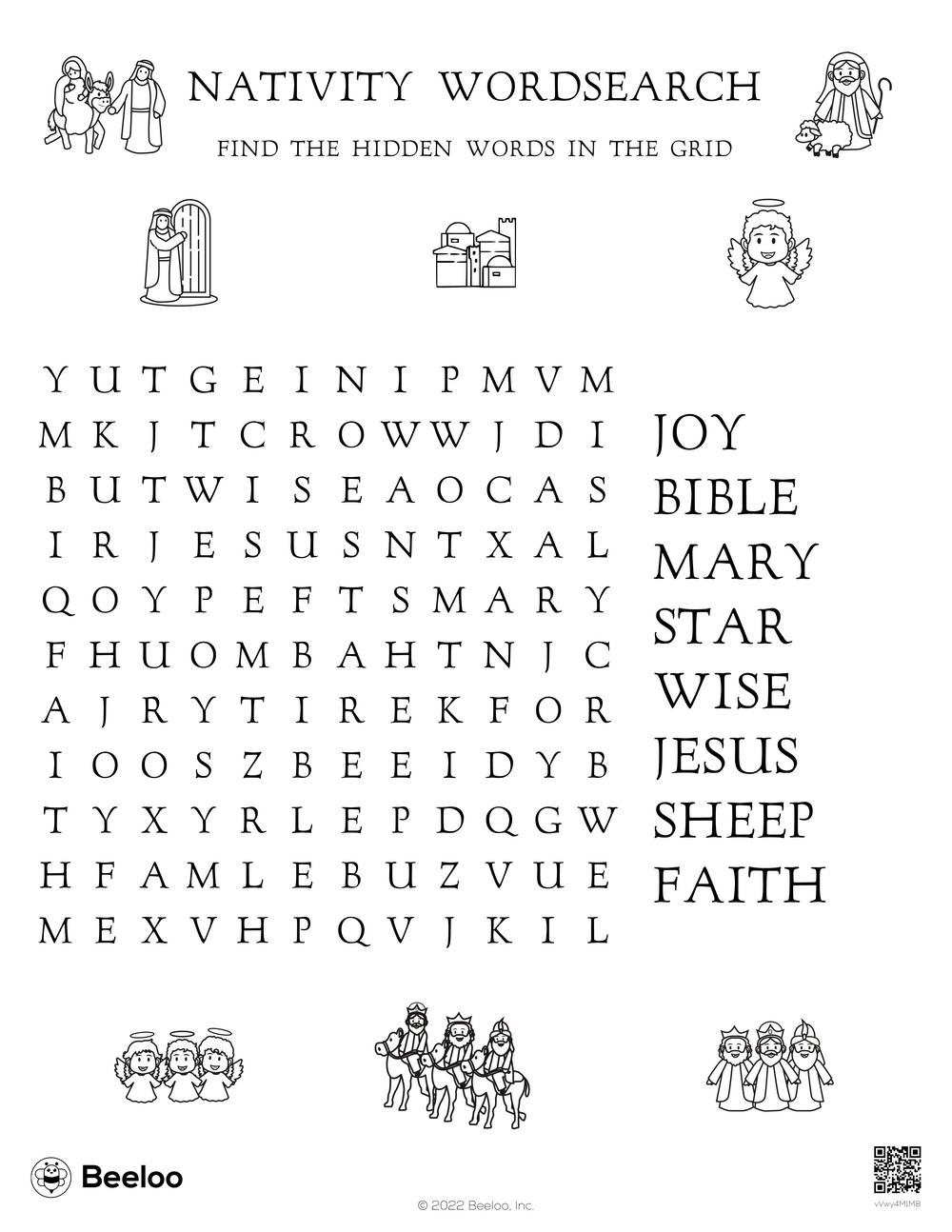 Nativity Wordsearch Beeloo Printable Crafts And Activities For Kids Nativity Wordsearch Beeloo Printable Crafts And Activities For Kids