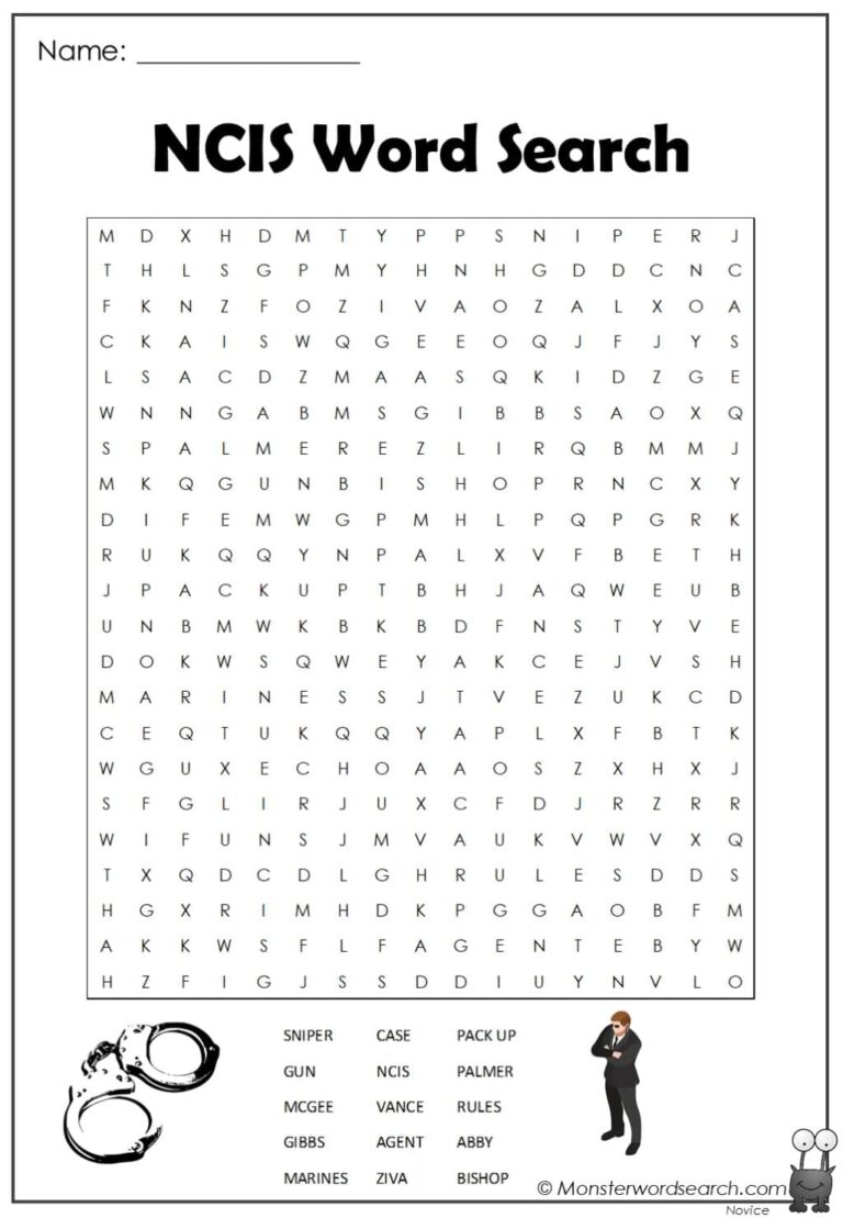 Ncis Word Search Monster Word Search