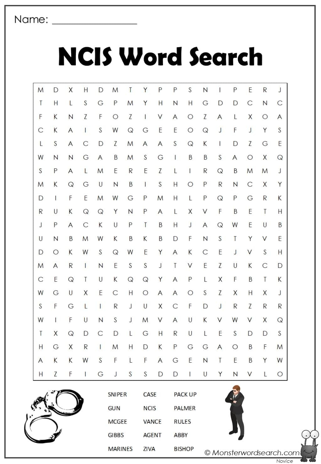 Ncis Word Search Monster Word Search