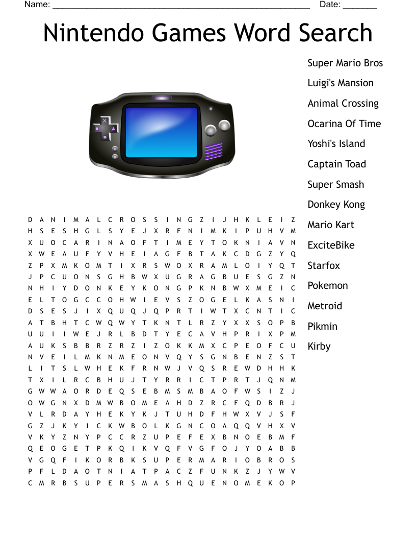 Nintendo Word Search WordMint