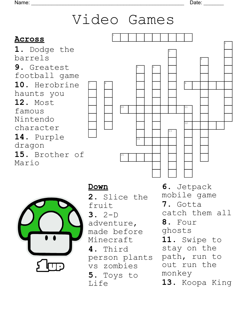 Nintendo Word Search Printable