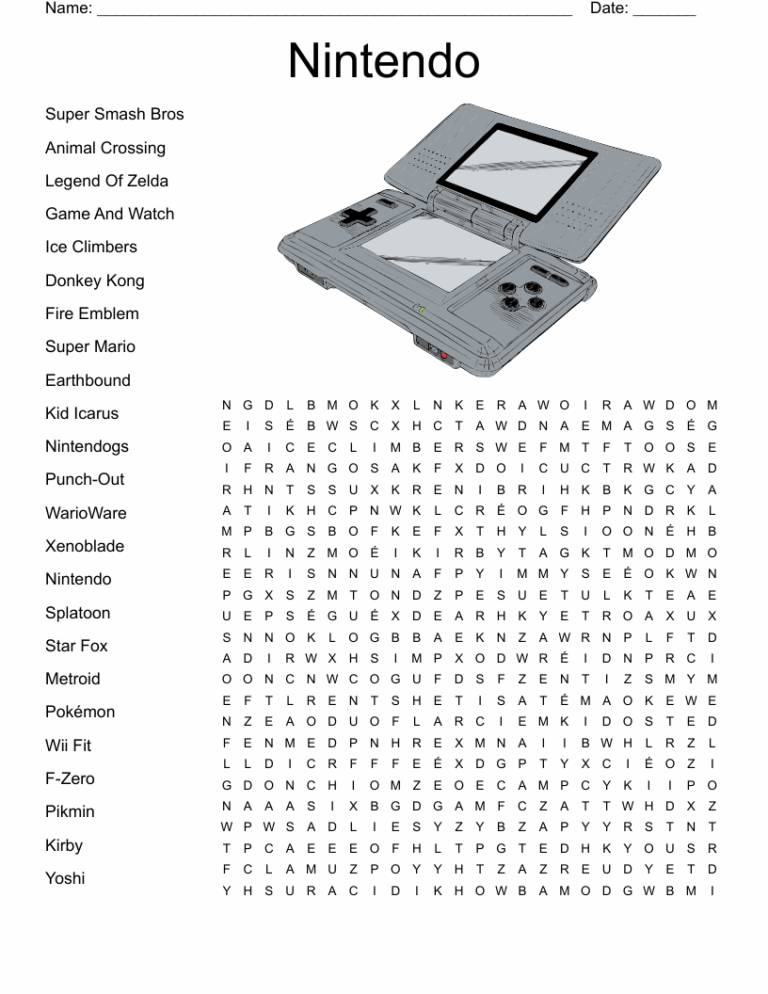 Nintendo Word Search WordMint