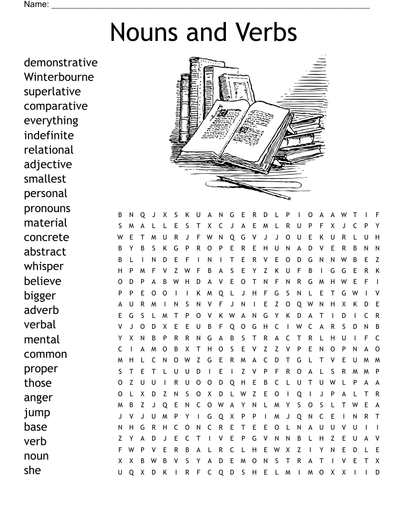 Verbs Word Search Printable Verbs Word Search Printable