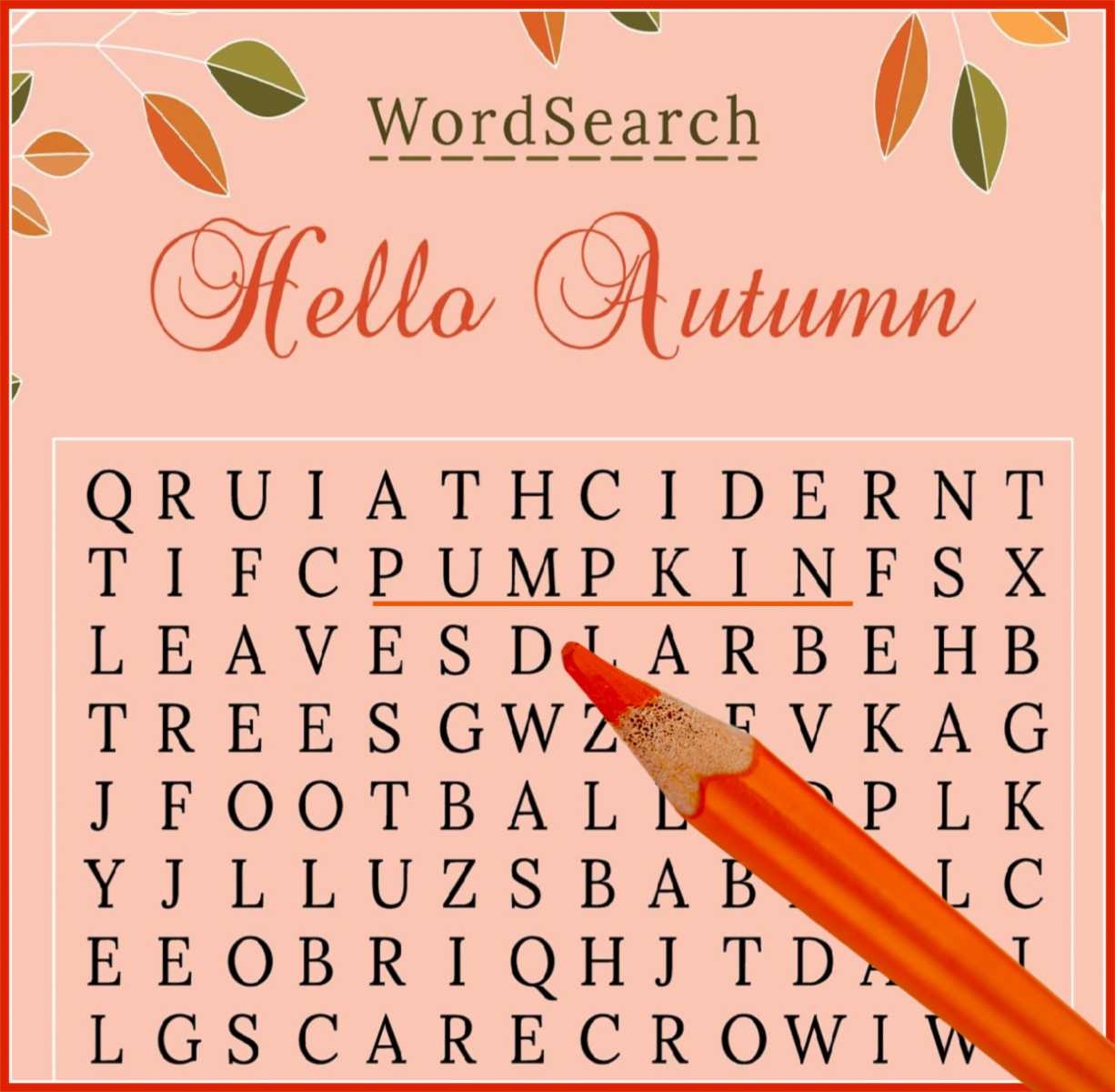 October Word Search Printable National Days Word Find Puzzle