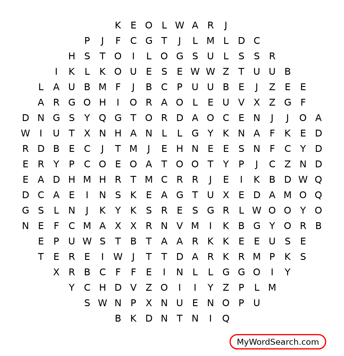 Ohio Word Search