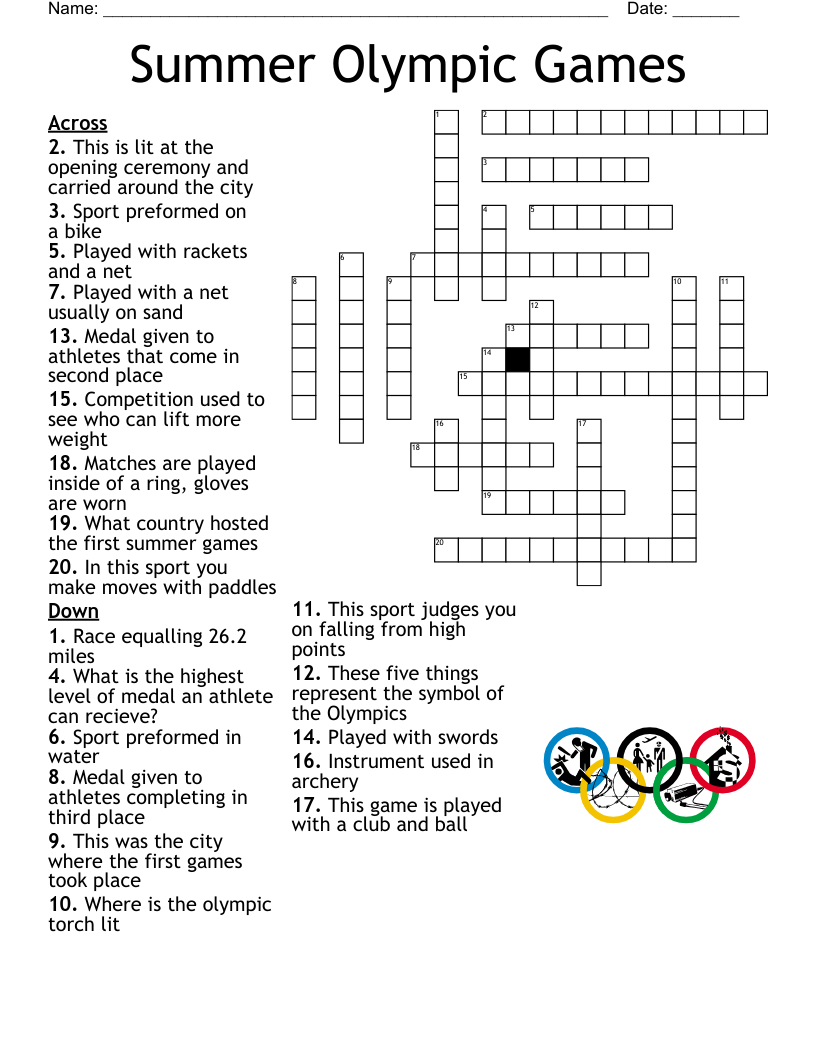 Olympic Games Word Search Printable