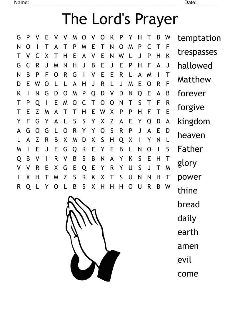 Our Father Word Search WordMint