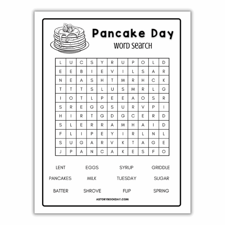 Pancake Day Word Search A Fun Activity For Kids Free Printable