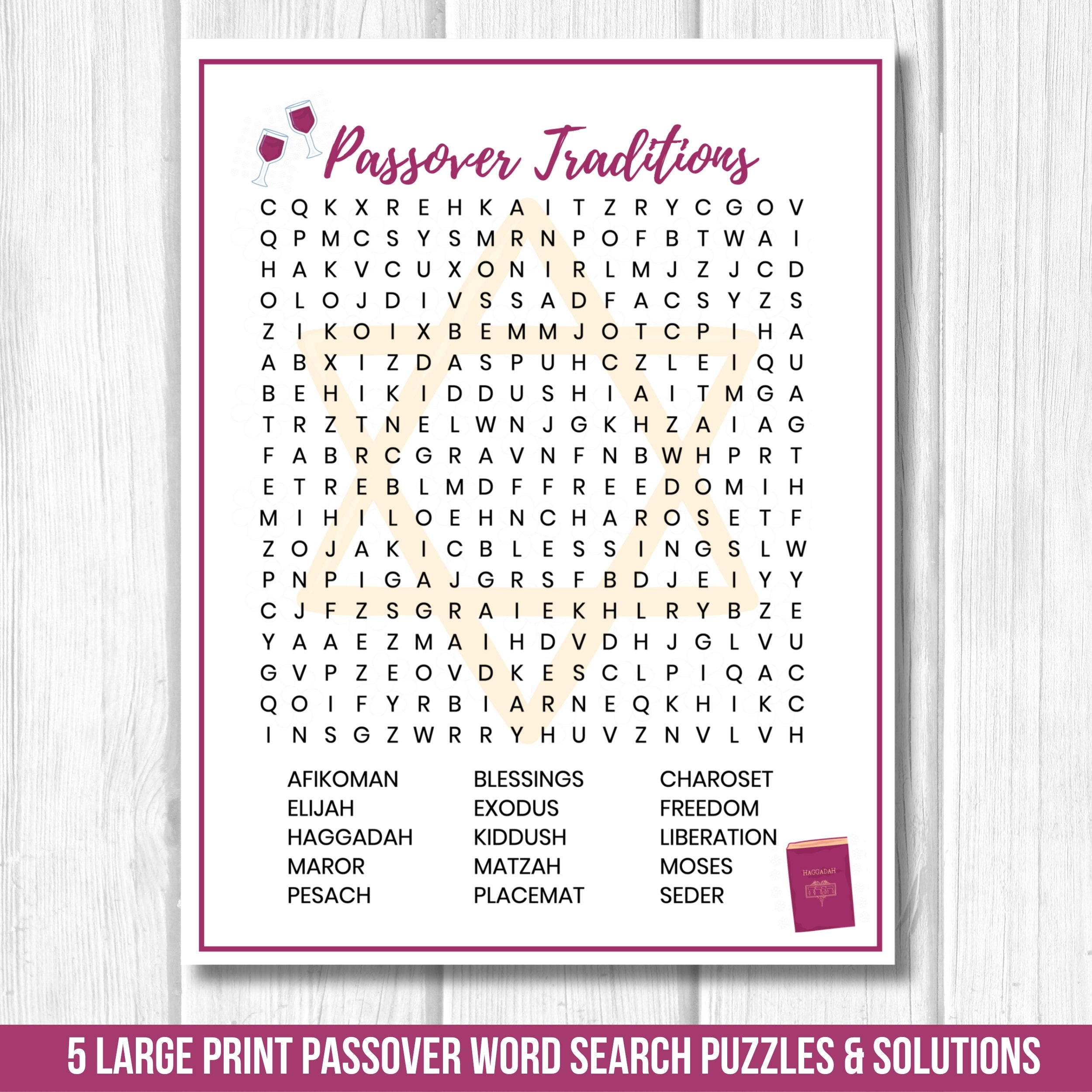 Printable Passover Word Search