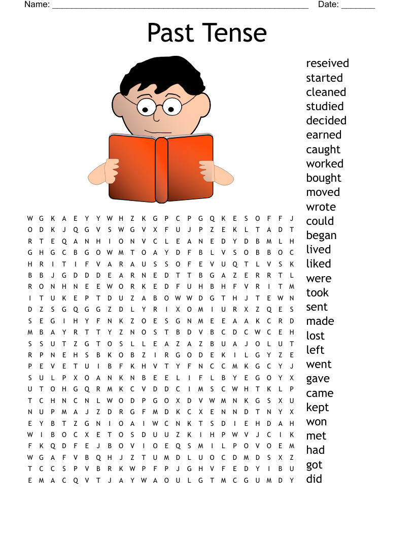 Past Tense Verbs Word Search WordMint