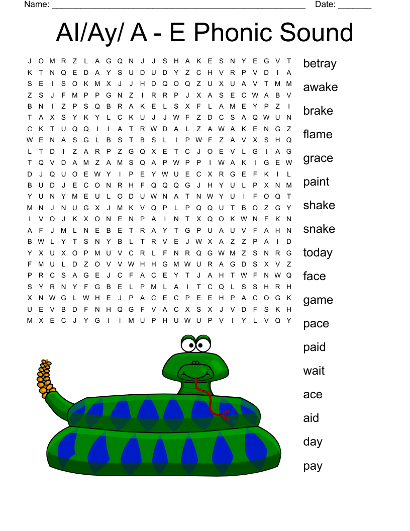 Phonics Word Search Printable