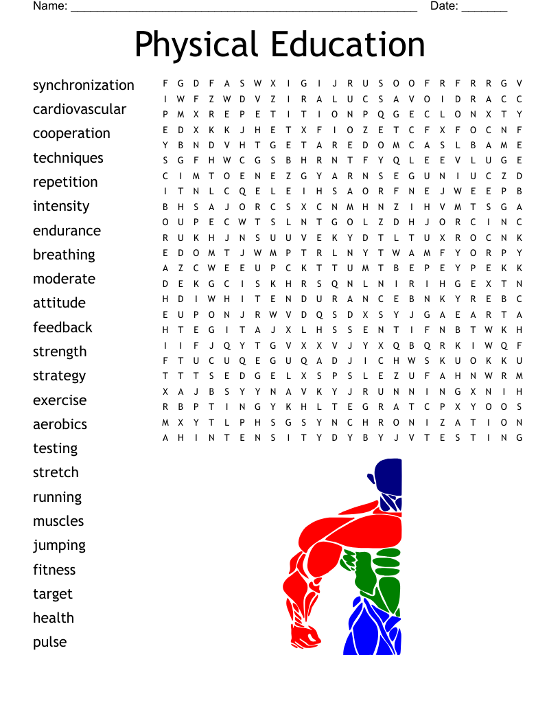 Physical Education Word Search WordMint Physical Education Word Search WordMint
