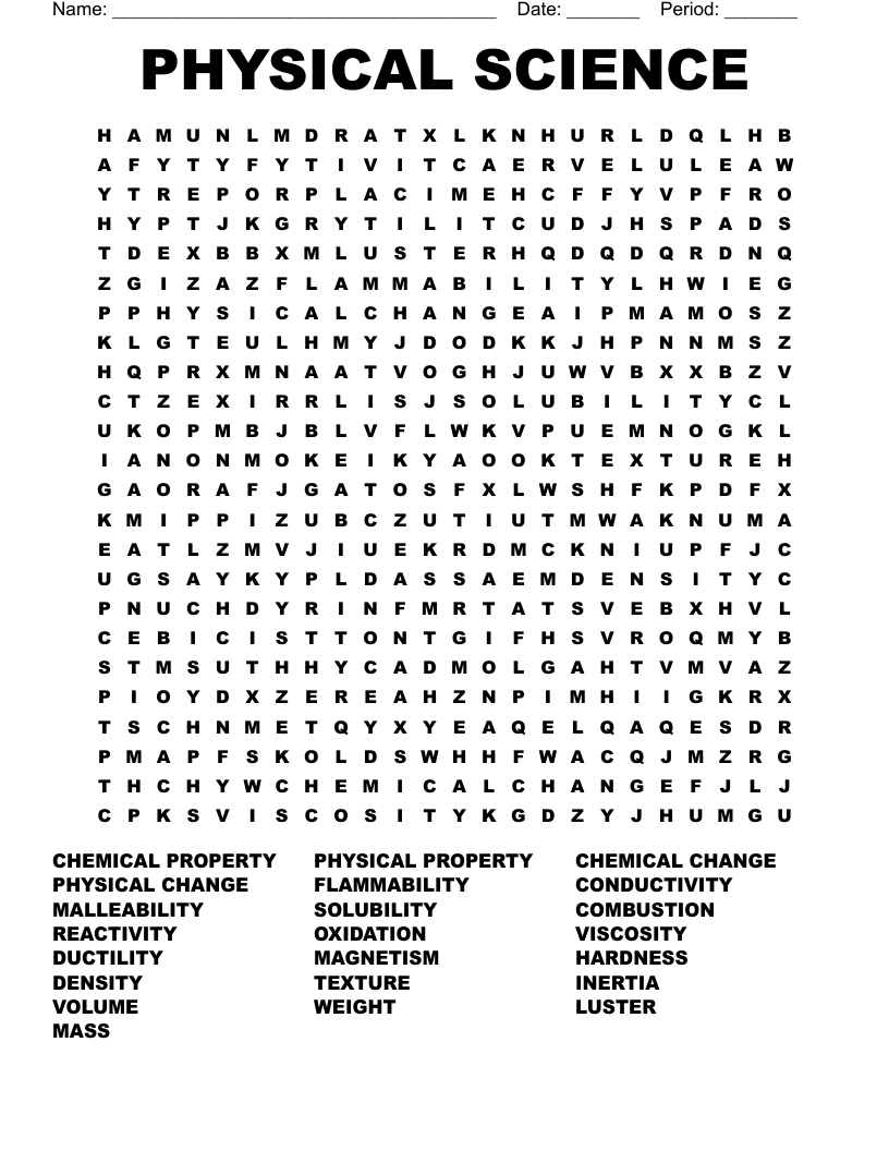 Printable Word Search Science Terms Printable Word Search Science Terms