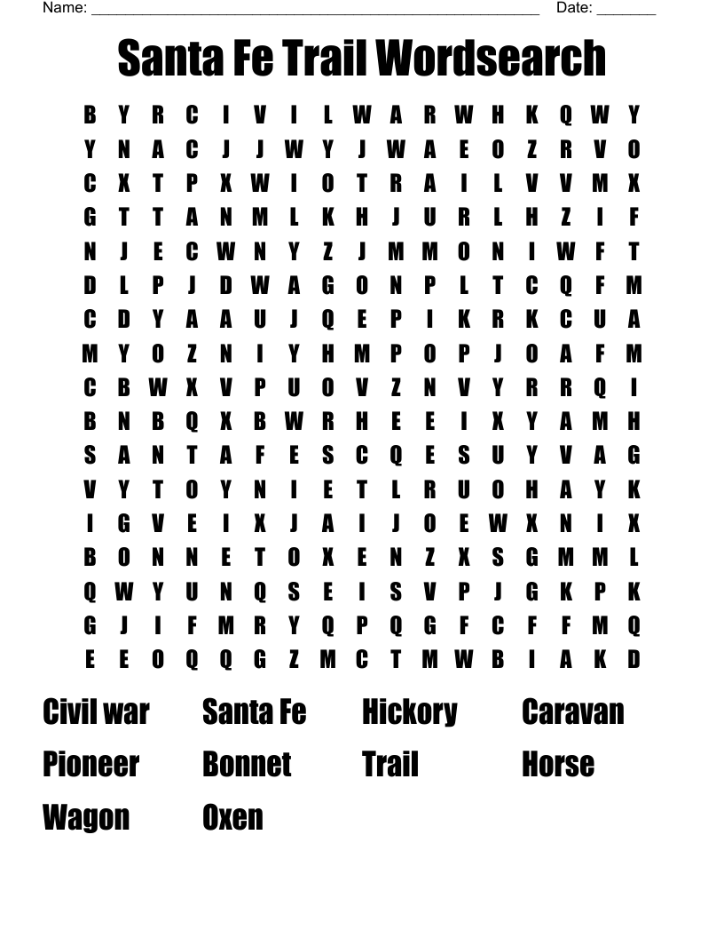 Pioneer Word Search WordMint
