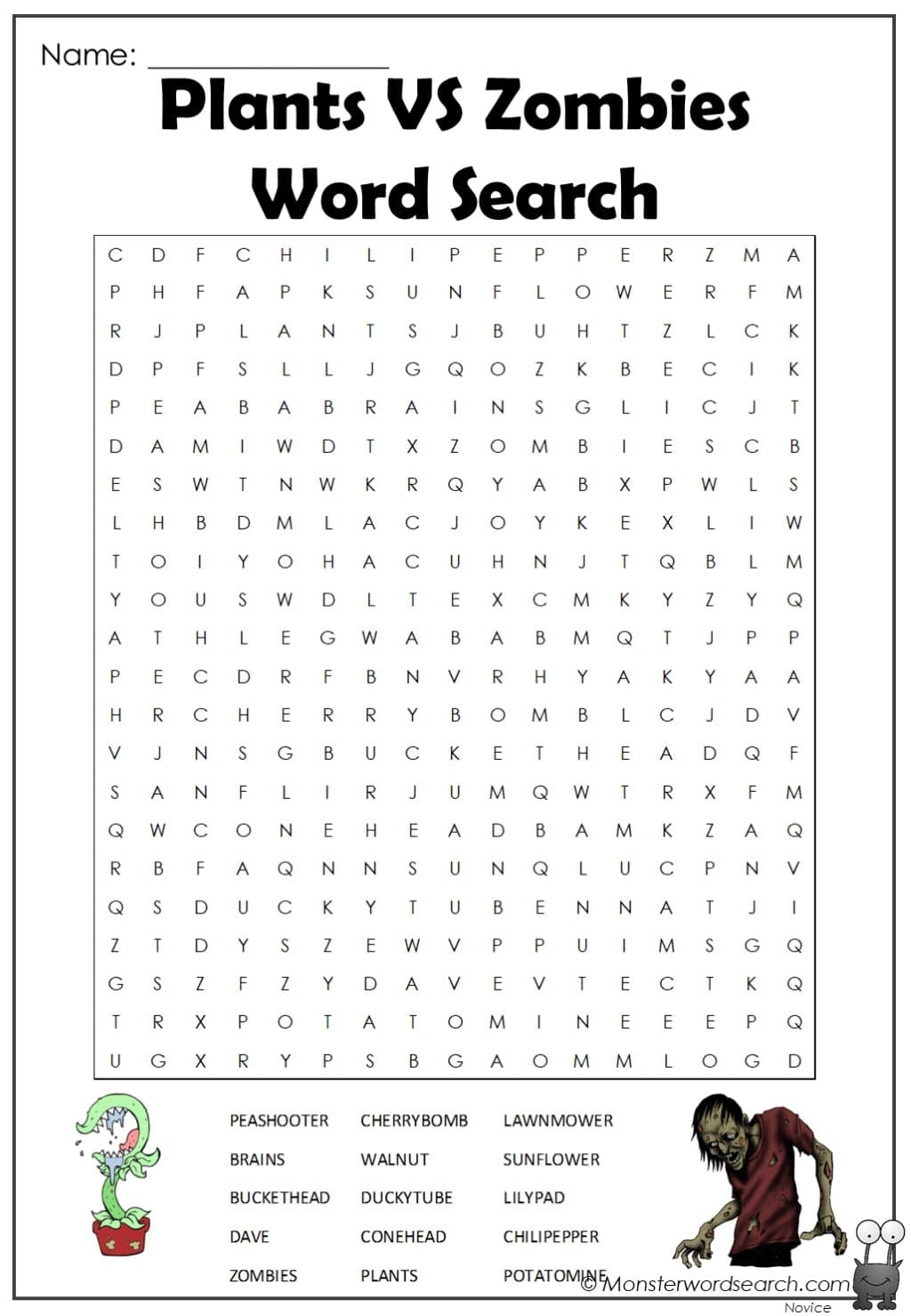 Plant Word Search Printable
