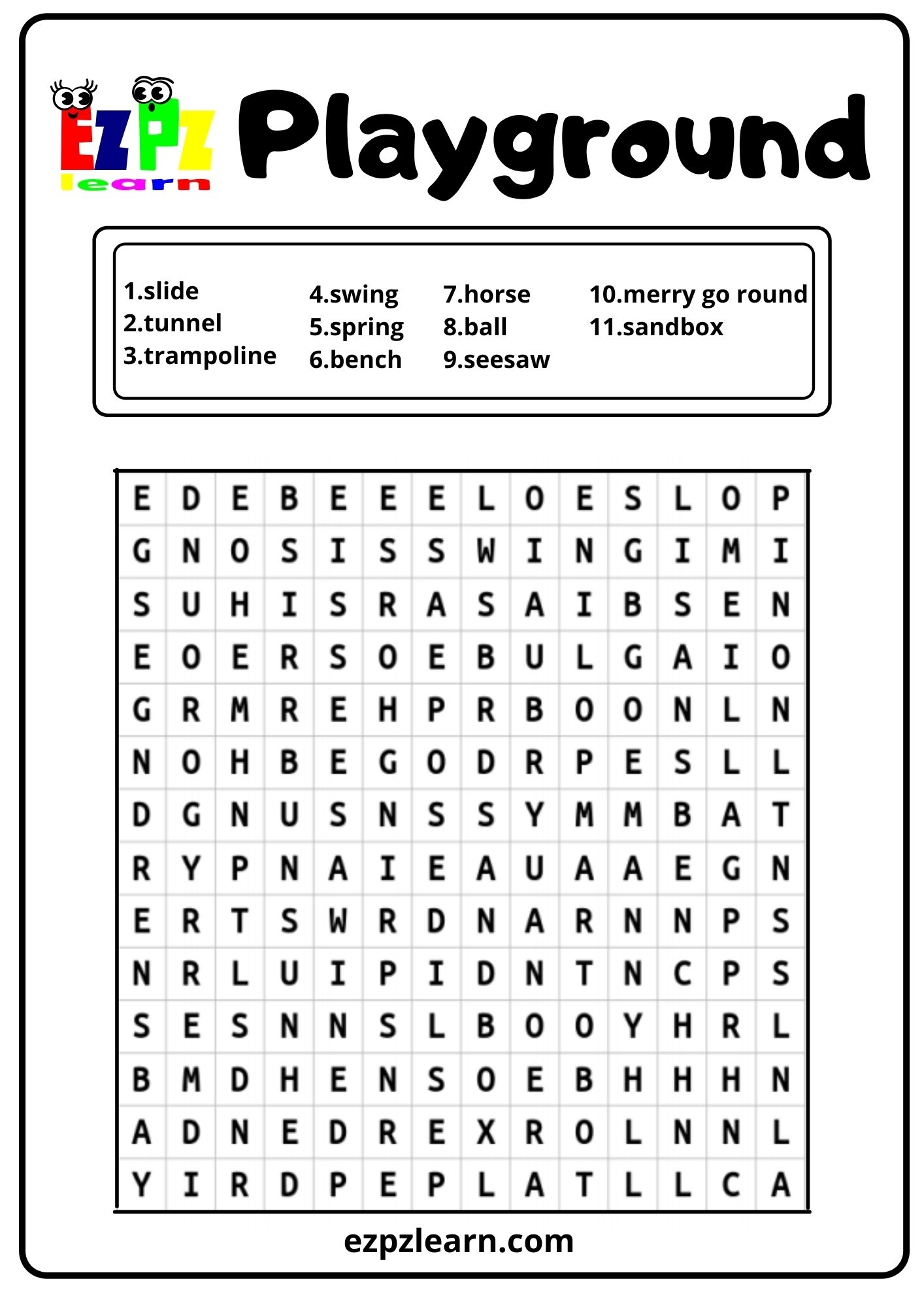 Esl Word Searches Printable
