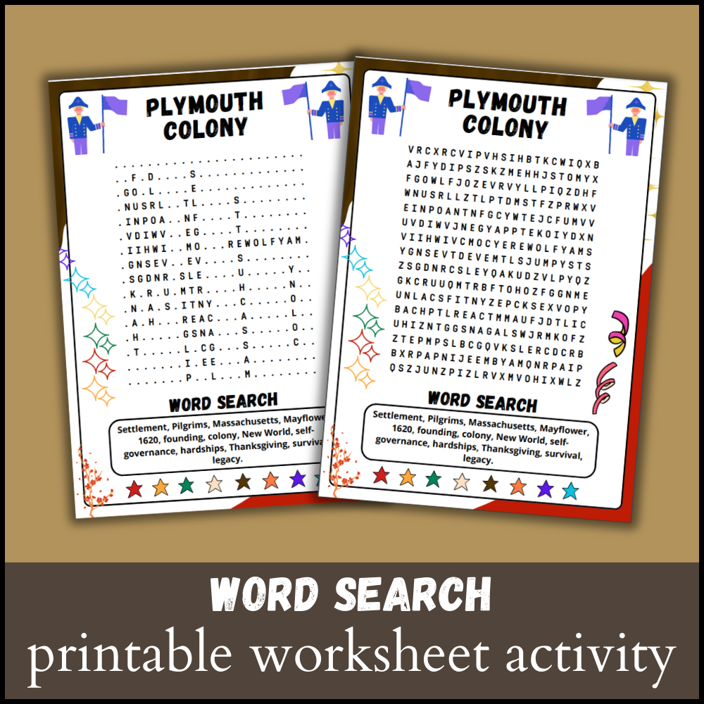 Plymouth Colony Word Search Puzzle Worksheet Activity US History Wordsearch Made By Teachers Plymouth Colony Word Search Puzzle Worksheet Activity US History Wordsearch Made By Teachers