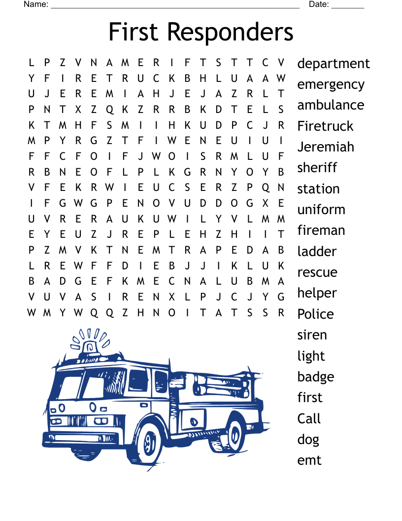 Police Word Search WordMint