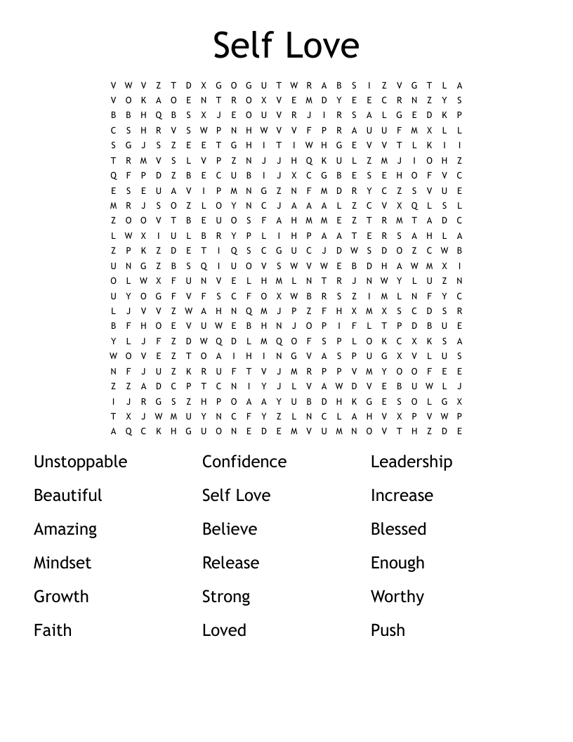 Affirmation Word Search Printable