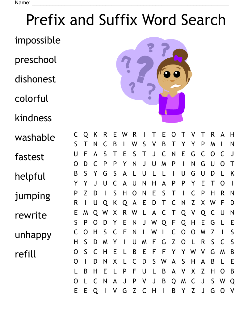Prefix suffix Word Search WordMint