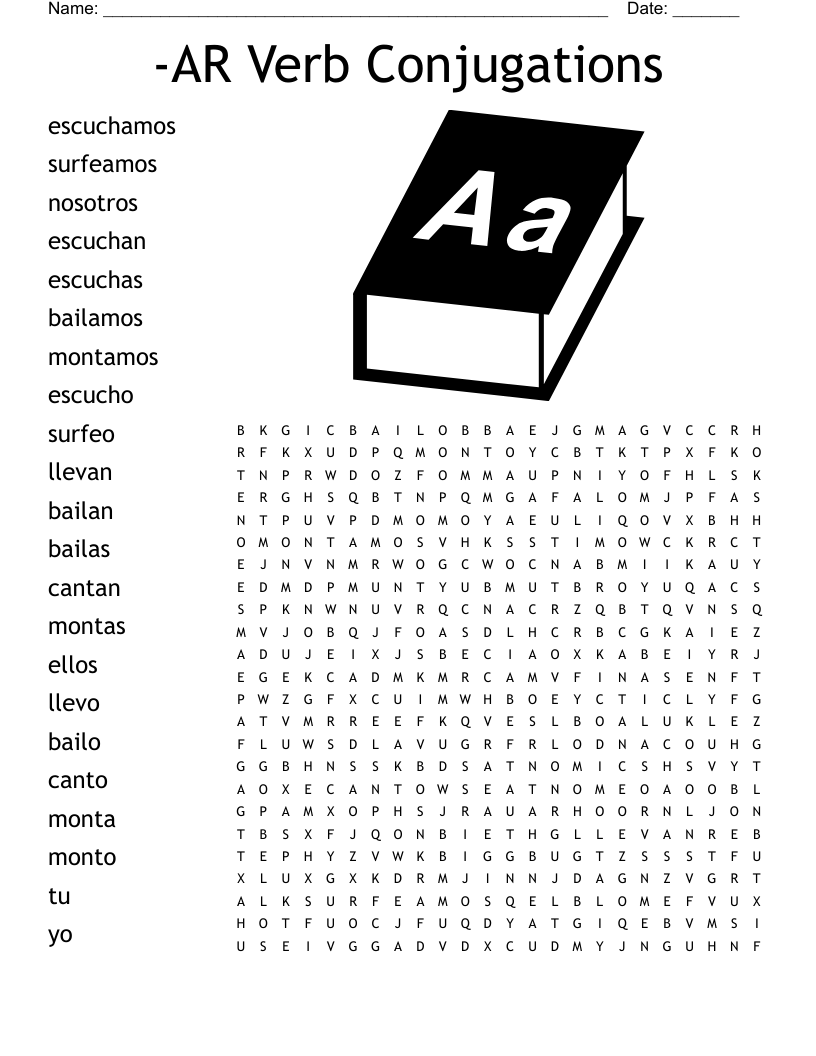 Printable Spanish Verb Word Searches