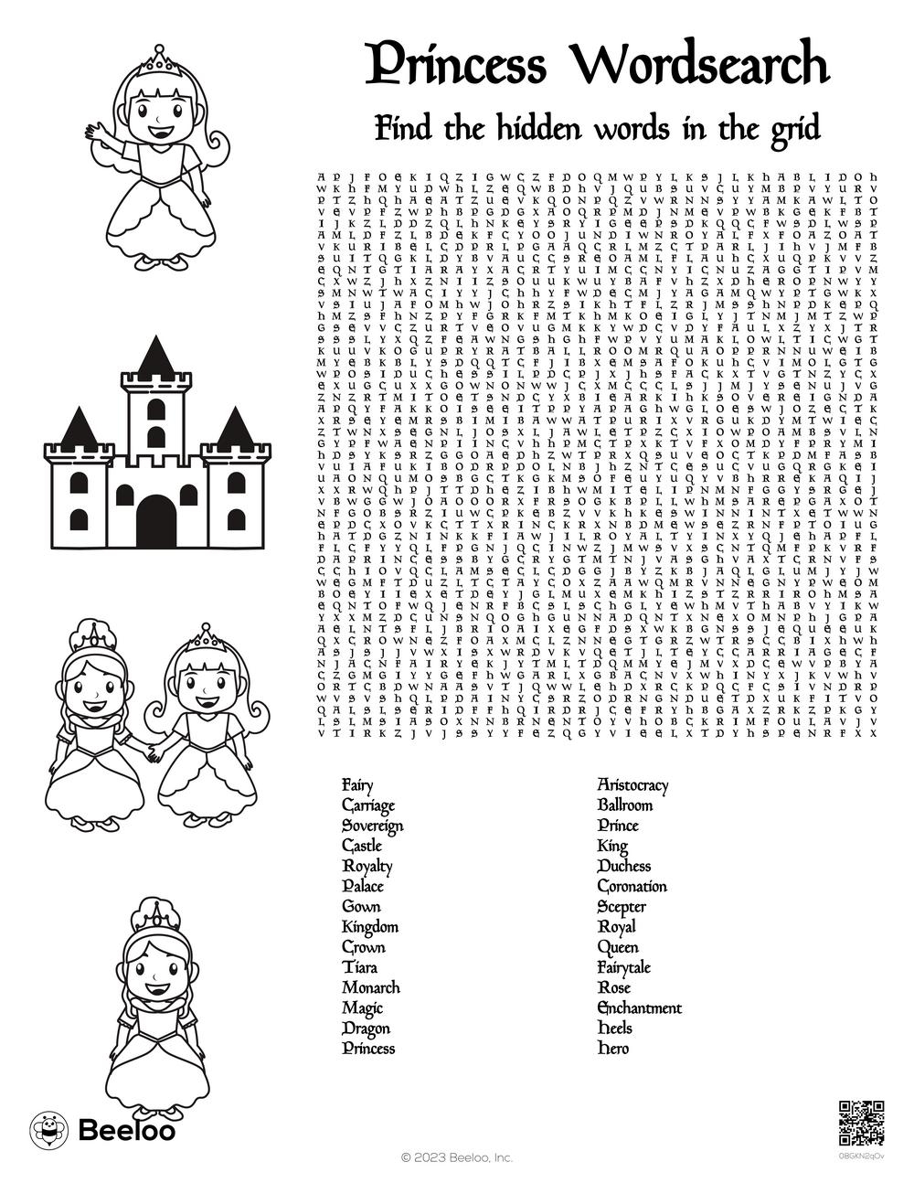 Princess themed Word Searches Beeloo Printable Crafts And 